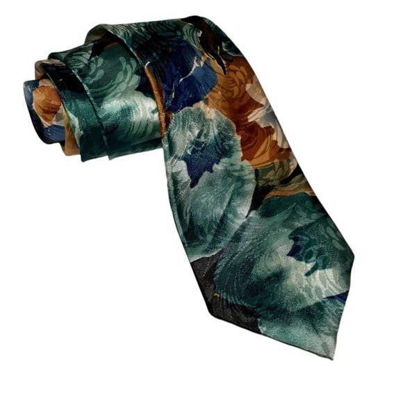 VTG Lilly Dache Neck Tie Necktie Polyester Nature Spring Fall USA Made - Picture 1 of 12